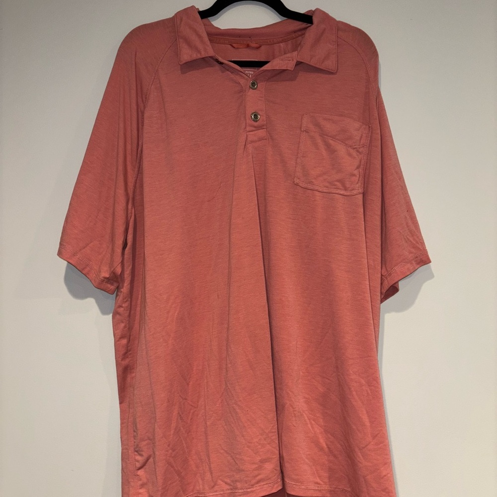 L.L. Bean Men's Salmon SunSmart Polo Shirt XXL Tall